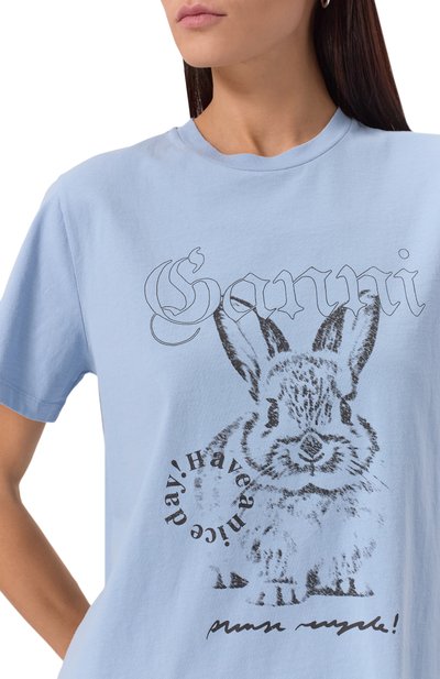 Хлопковая футболка GANNI, арт. T4155/326, фото 5