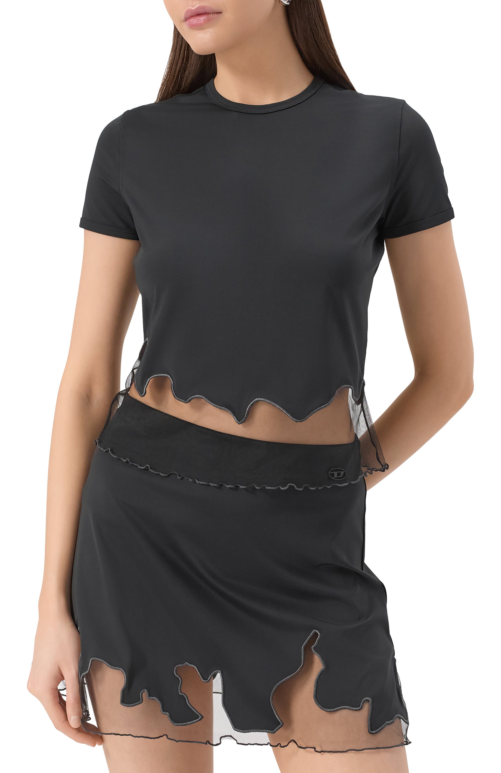 Футболка DIESEL черного цвета по цене 18450 руб., арт. A19610/0NKCV, фото 3 Футболка DIESEL, арт. A19610/0NKCV, фото 3