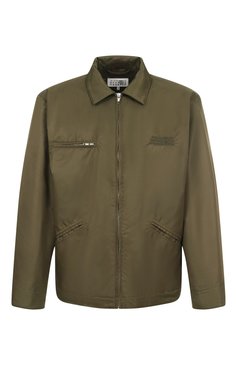 Мужская куртка MM6 хаки цвета, арт. SH0AM0043/M35257 | Фото 1 (Материал подклада: Вискоза; Длина (верхняя одежда): Короткие; Рукава: Длинные; Стили: Кэжуэл, Милитари; Кросс-КТ: Легкие, Куртка; Материал внешний: Синтетический материал)