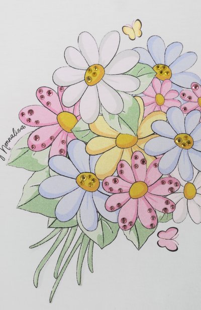 Хлопковая футболка MONNALISA, арт. 39E612, фото 3