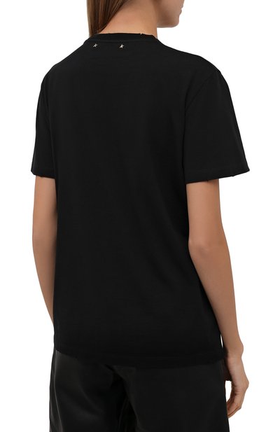 Хлопковая футболка GOLDEN GOOSE DELUXE BRAND черного цвета по цене 16850 руб., арт. GWP00998.P000592, фото 4 Хлопковая футболка GOLDEN GOOSE DELUXE BRAND, арт. GWP00998.P000592, фото 4