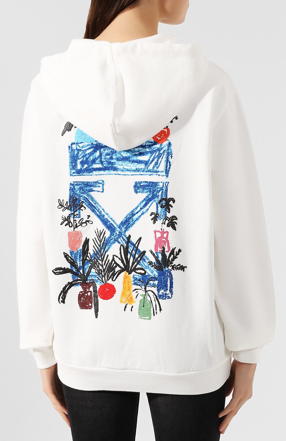Хлопковая толстовка OFF-WHITE белого цвета по цене 42500 руб., арт. 0WBE003E190030630130, фото 4 Хлопковая толстовка OFF-WHITE, арт. 0WBE003E190030630130, фото 4