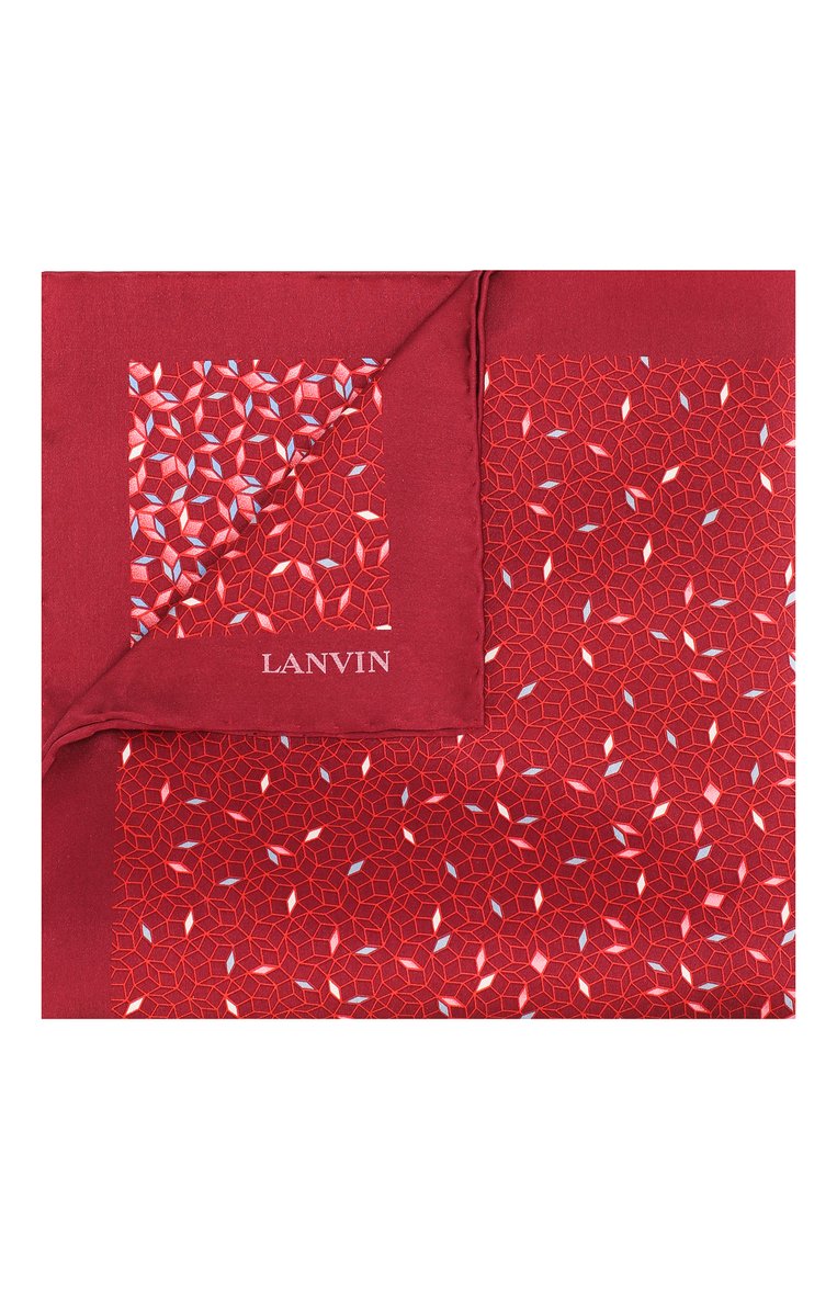 Мужской комплект из галстука и платка LANVIN красного цвета, арт. 4156/TIE SET | Фото 4 (Материал: Шелк, Текстиль; Статус проверки: Проверена категория, Проверено; Нос: Не проставлено)