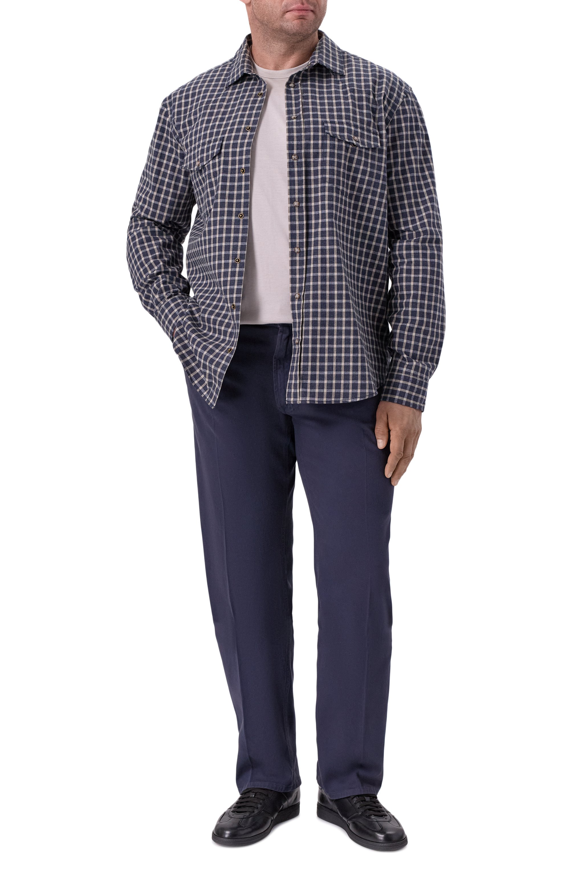 Хлопковая рубашка VAN LAACK темно-синего цвета по цене 38450 руб., арт. VL-RAM01-K/156639/3XL-6XL, фото 2 Хлопковая рубашка VAN LAACK, арт. VL-RAM01-K/156639/3XL-6XL, фото 2