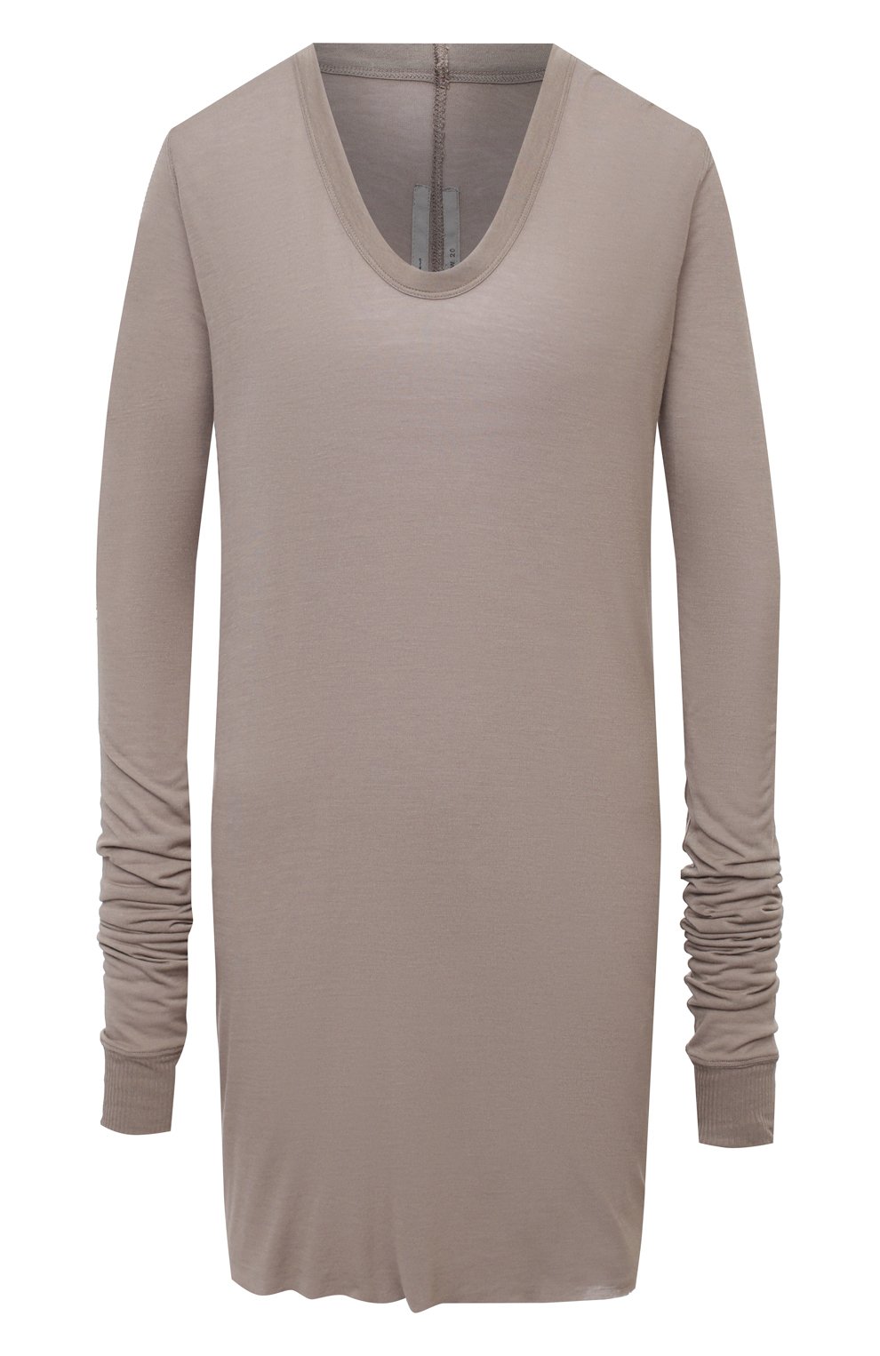 Лонгслив из вискозы и шелка RICK OWENS серого цвета по цене 29950 руб., арт. RP20F2200/JS, фото 1 Лонгслив из вискозы и шелка RICK OWENS, арт. RP20F2200/JS, фото 1