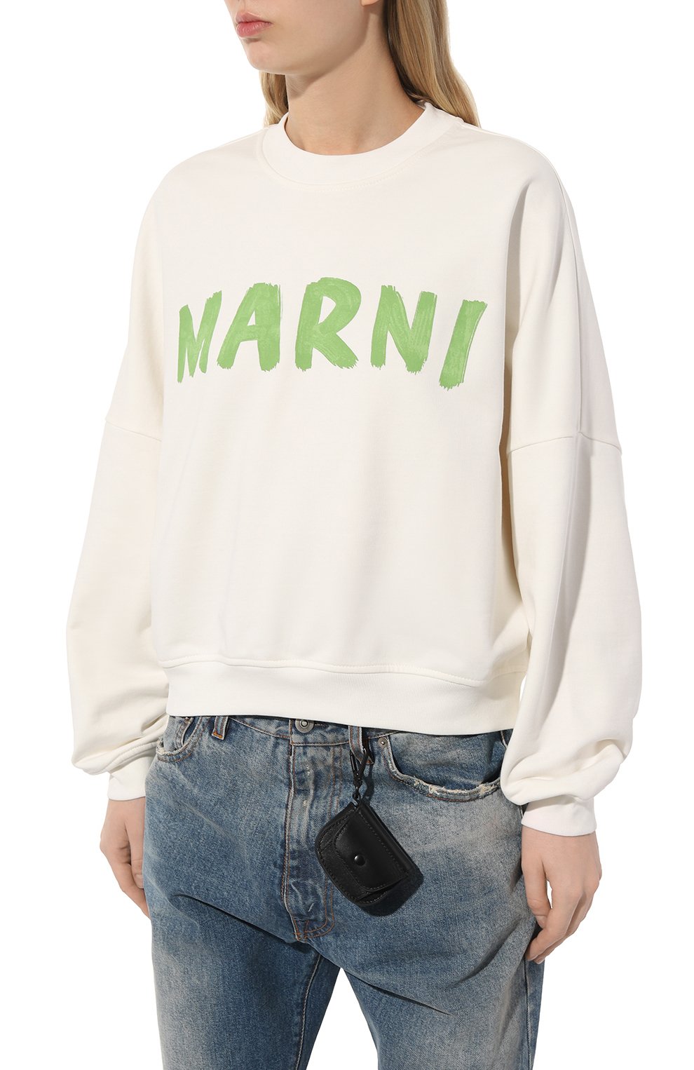Хлопковый свитшот MARNI молочного цвета по цене 59050 руб., арт. FLJE0185P2/USCU88, фото 3 Хлопковый свитшот MARNI, арт. FLJE0185P2/USCU88, фото 3