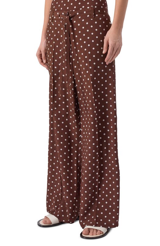 Шелковые брюки P.A.R.O.S.H. D232498/SBILL0 Коричневый  D232498/SBILL0 Фото 3