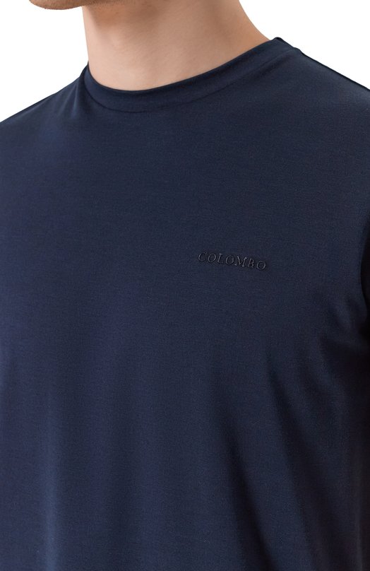 Футболка из шелка и хлопка Colombo TS00404/M0146-J0 Синий  TS00404/M0146-J0 Фото 5