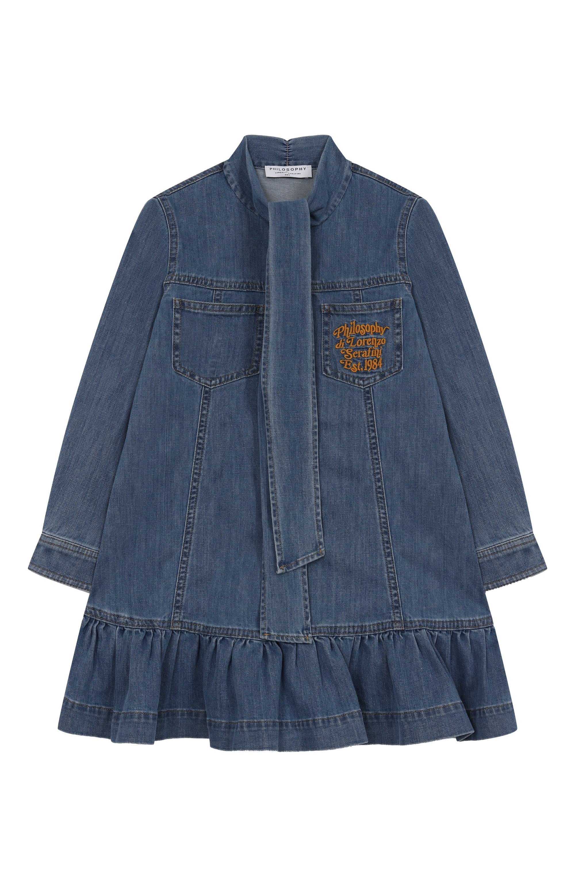 Джинсовое платье PHILOSOPHY DI LORENZO SERAFINI KIDS, арт. I9F901/6044/4-10, фото 1