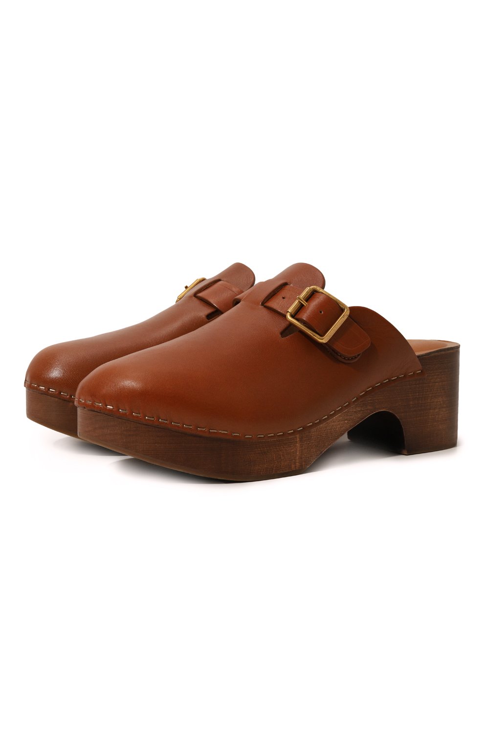 Женские коричневые кожаные сабо GOLDEN GOOSE DELUXE BRAND купить в ...