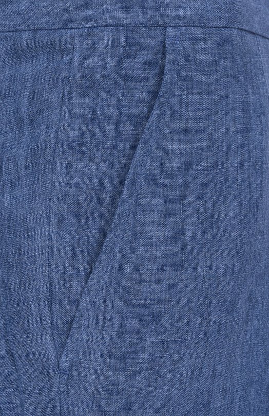 Льняные брюки Emporio Armani EM000496/TE10410 Синий  EM000496/TE10410 Фото 6