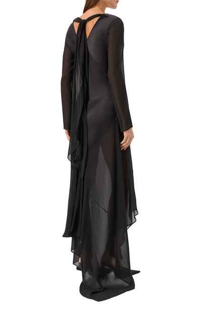 Атласное платье NINA RICCI черного цвета по цене 184500 руб., арт. 26ACR0006/SE1417, фото 3 Атласное платье NINA RICCI, арт. 26ACR0006/SE1417, фото 3