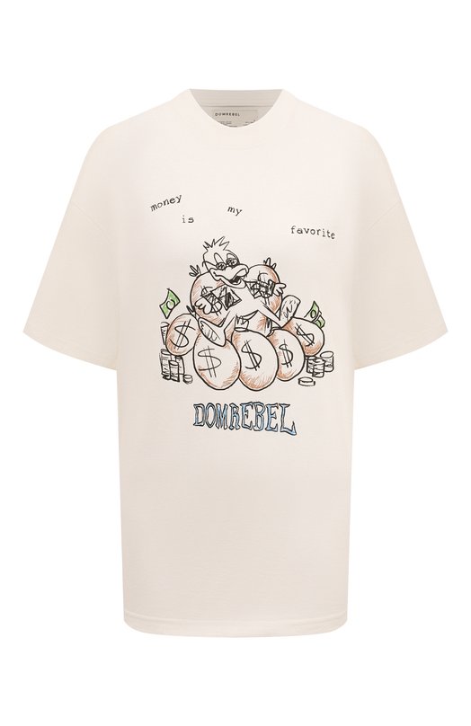 Хлопковая футболка DOMREBEL FAV0RITE/T-SHIRT Кремовый FAV0RITE/T-SHIRT