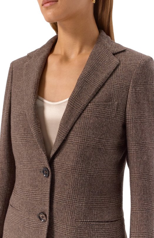 Жакет из шерсти и кашемира Kiton D58504K0550G02 Коричневый  D58504K0550G02 Фото 5