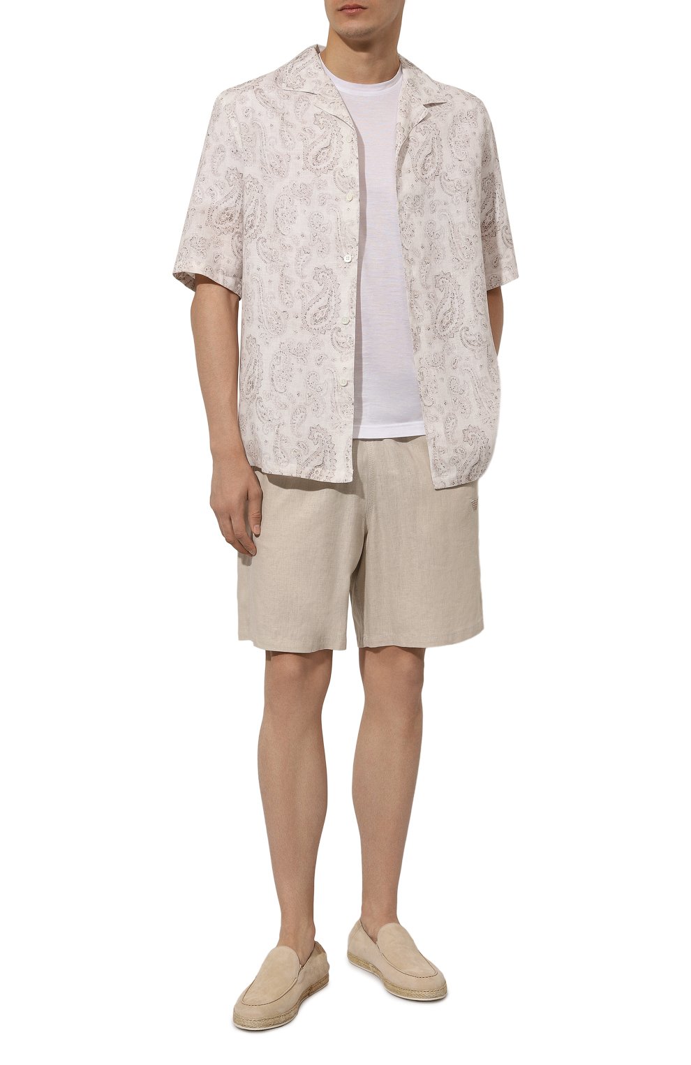 Шорты изо льна и вискозы EMPORIO ARMANI, арт. 211864/4R467, фото 2