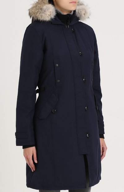 Парка kensington с меховой отделкой CANADA GOOSE синего цвета по цене 118500 руб., арт. 2506L, фото 3 Парка kensington с меховой отделкой CANADA GOOSE, арт. 2506L, фото 3
