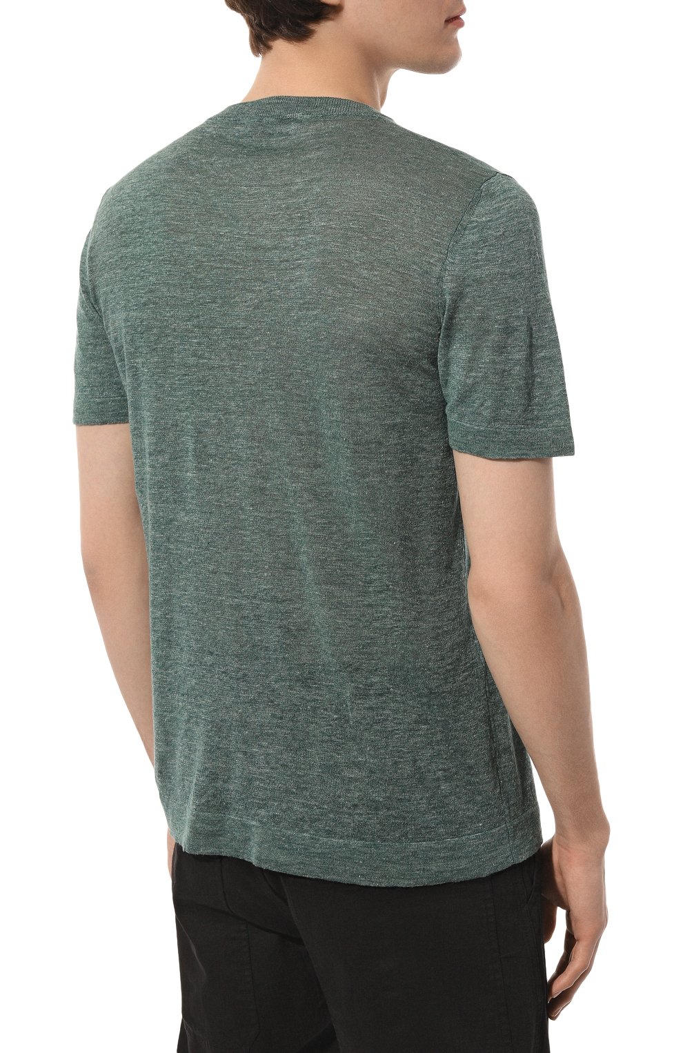 Футболка изо льна и шелка IL BORGO CASHMERE зеленого цвета по цене 48900 руб., арт. MS54-735-02G0, фото 4 Футболка изо льна и шелка IL BORGO CASHMERE, арт. MS54-735-02G0, фото 4