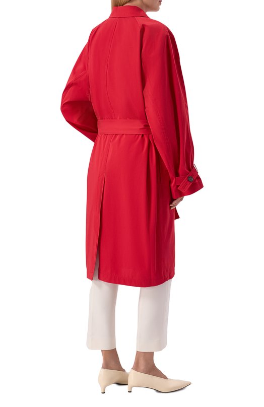 Хлопковый плащ TOTEME 261-WR00307-FB0490 Красный  261-WR00307-FB0490 Фото 4