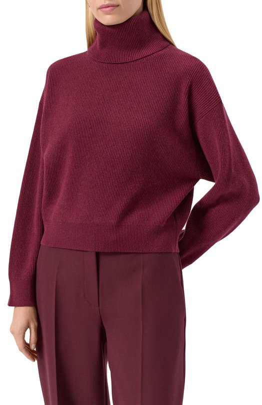 Свитер из шерсти и кашемира Brunello Cucinelli M16129313 Бордовый  M16129313 Фото 3