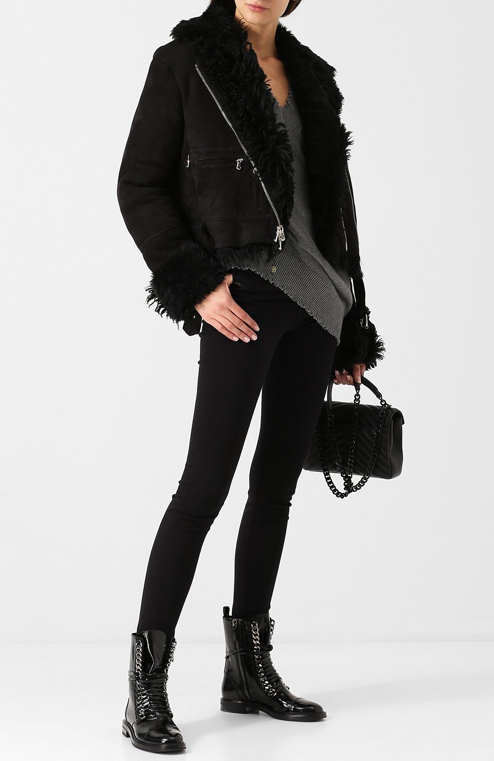 Укороченная дубленка с косой молнией FORTE DEI MARMI COUTURE, арт. FC FW18 142, фото 2
