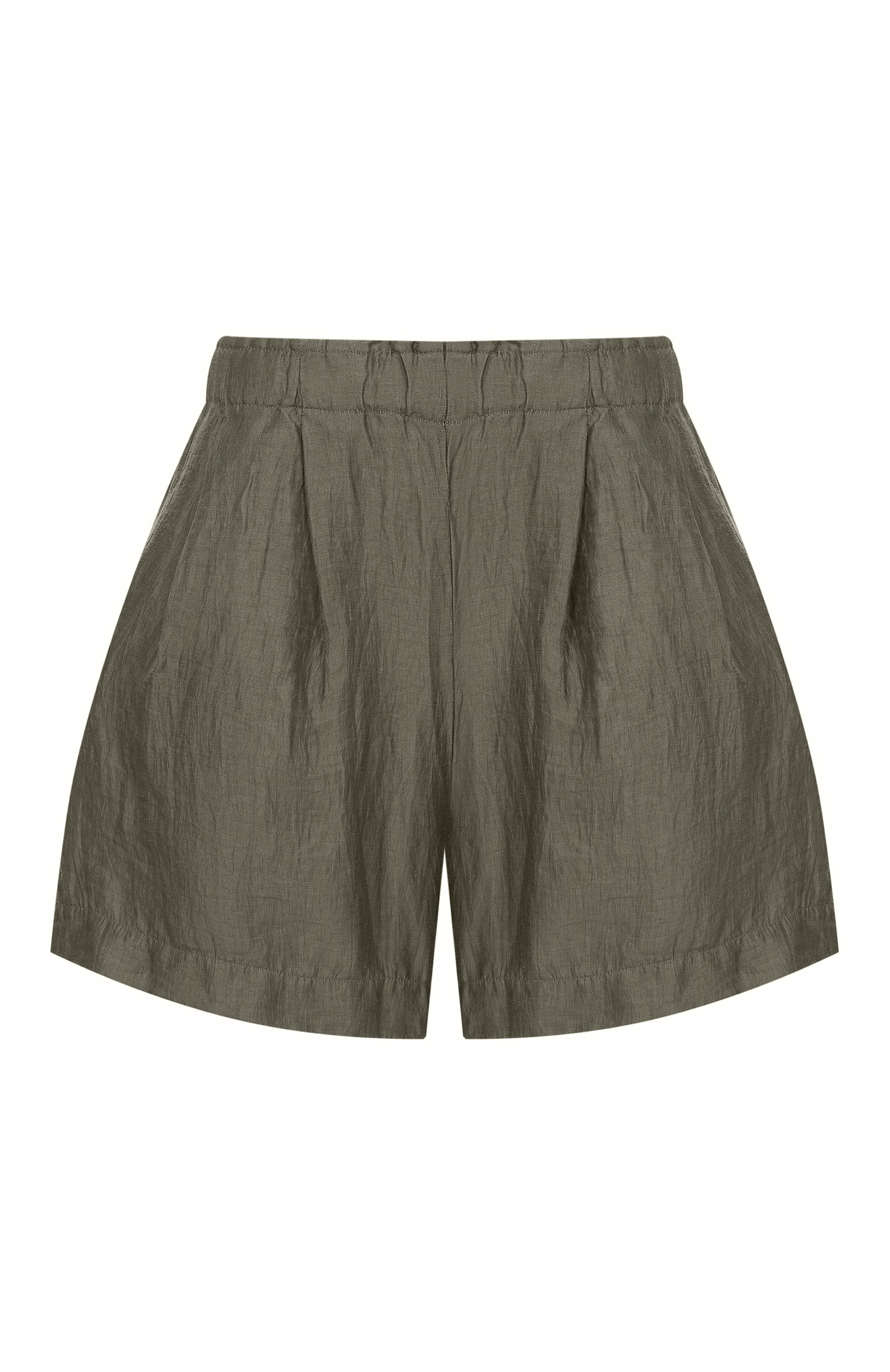 Льняные шорты DEHA зеленого цвета по цене 13350 руб., арт. D22167, фото 1 Льняные шорты DEHA, арт. D22167, фото 1