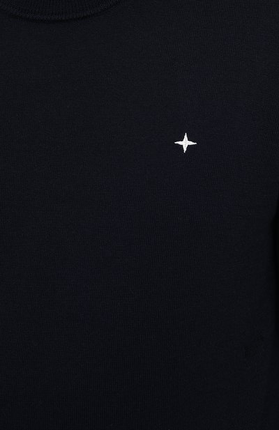 Шерстяной джемпер STONE ISLAND темно-синего цвета по цене 25550 руб., арт. 7315544C4, фото 5 Шерстяной джемпер STONE ISLAND, арт. 7315544C4, фото 5