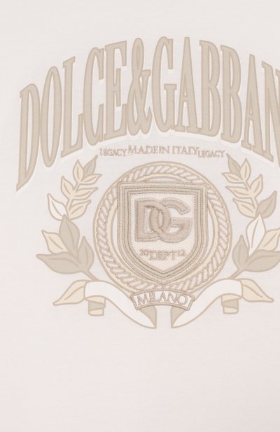 Хлопковая футболка DOLCE & GABBANA молочного цвета по цене 28450 руб., арт. L4JTHV/G70K2/2-6, фото 3 Хлопковая футболка DOLCE & GABBANA, арт. L4JTHV/G70K2/2-6, фото 3