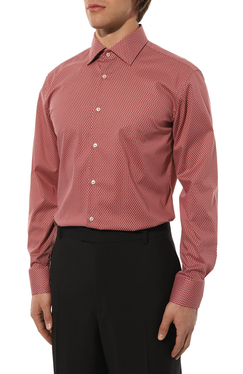 Хлопковая сорочка BOSS бордового цвета по цене 9860 руб., арт. 50490008, фото 4 Хлопковая сорочка BOSS, арт. 50490008, фото 4