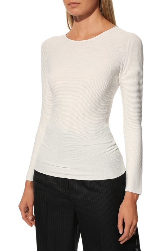 Топ из вискозы Giorgio Armani 8NAM31/AM05Z Кремовый  8NAM31/AM05Z Фото 3