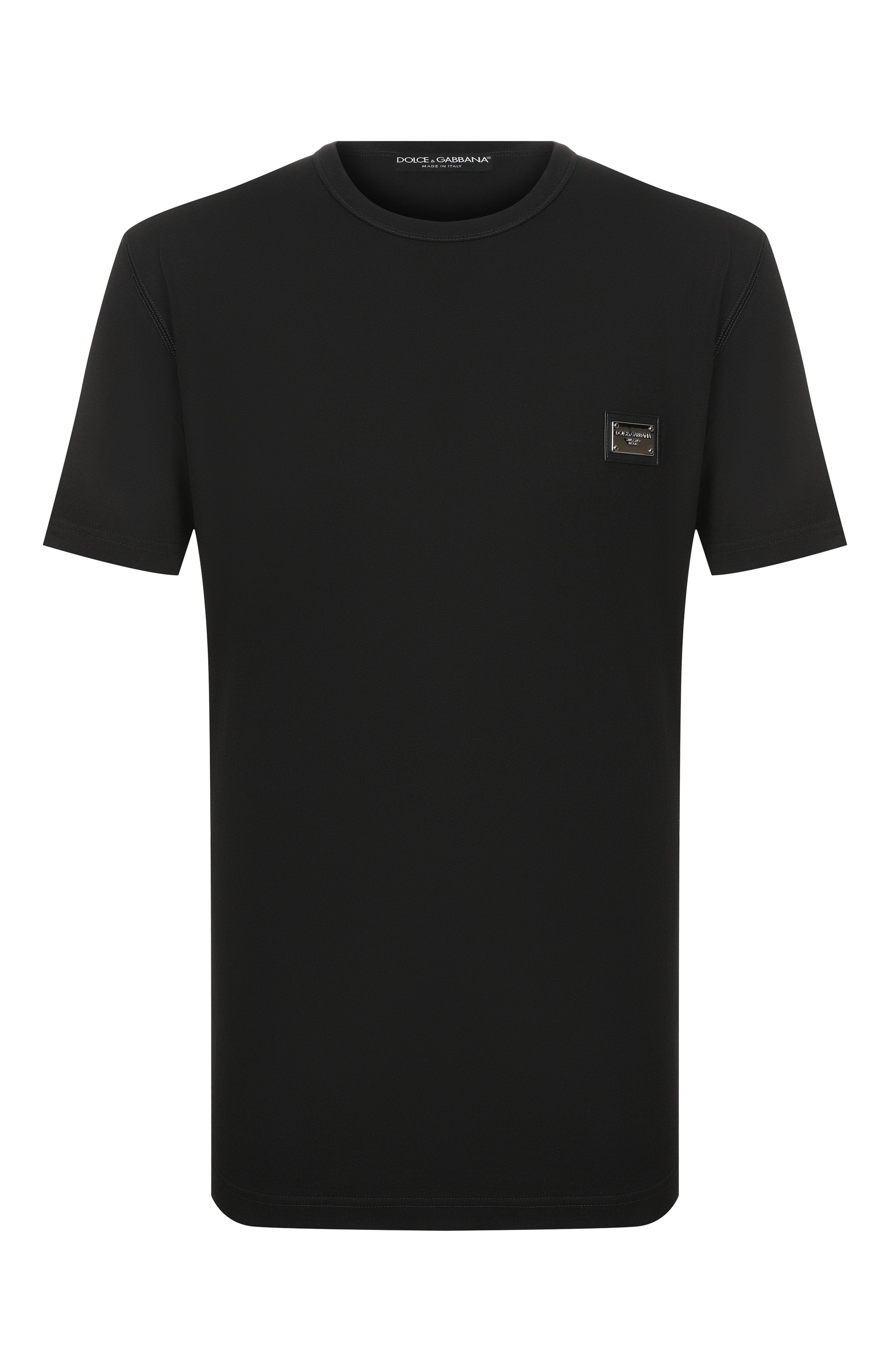 Хлопковая футболка DOLCE & GABBANA черного цвета по цене 45950 руб., арт. G8PT1T/G7P1B, фото 1 Хлопковая футболка DOLCE & GABBANA, арт. G8PT1T/G7P1B, фото 1