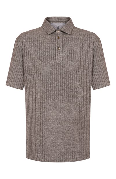 Мужская поло изо льна и хлопка BRUNELLO CUCINELLI, арт. MW8653936