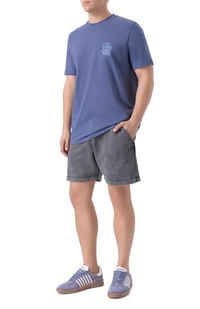 Хлопковая футболка BOSS ORANGE синего цвета по цене 6995 руб., арт. 50554610, фото 2 Хлопковая футболка BOSS ORANGE, арт. 50554610, фото 2