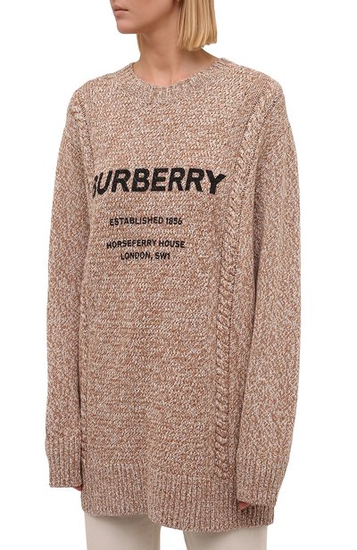 Свитер из шерсти и хлопка BURBERRY бежевого цвета по цене 118000 руб., арт. 8042432, фото 3 Свитер из шерсти и хлопка BURBERRY, арт. 8042432, фото 3