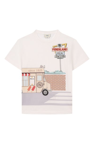 Хлопковая футболка FENDI, арт. JMI526/AY8D/8A-12+