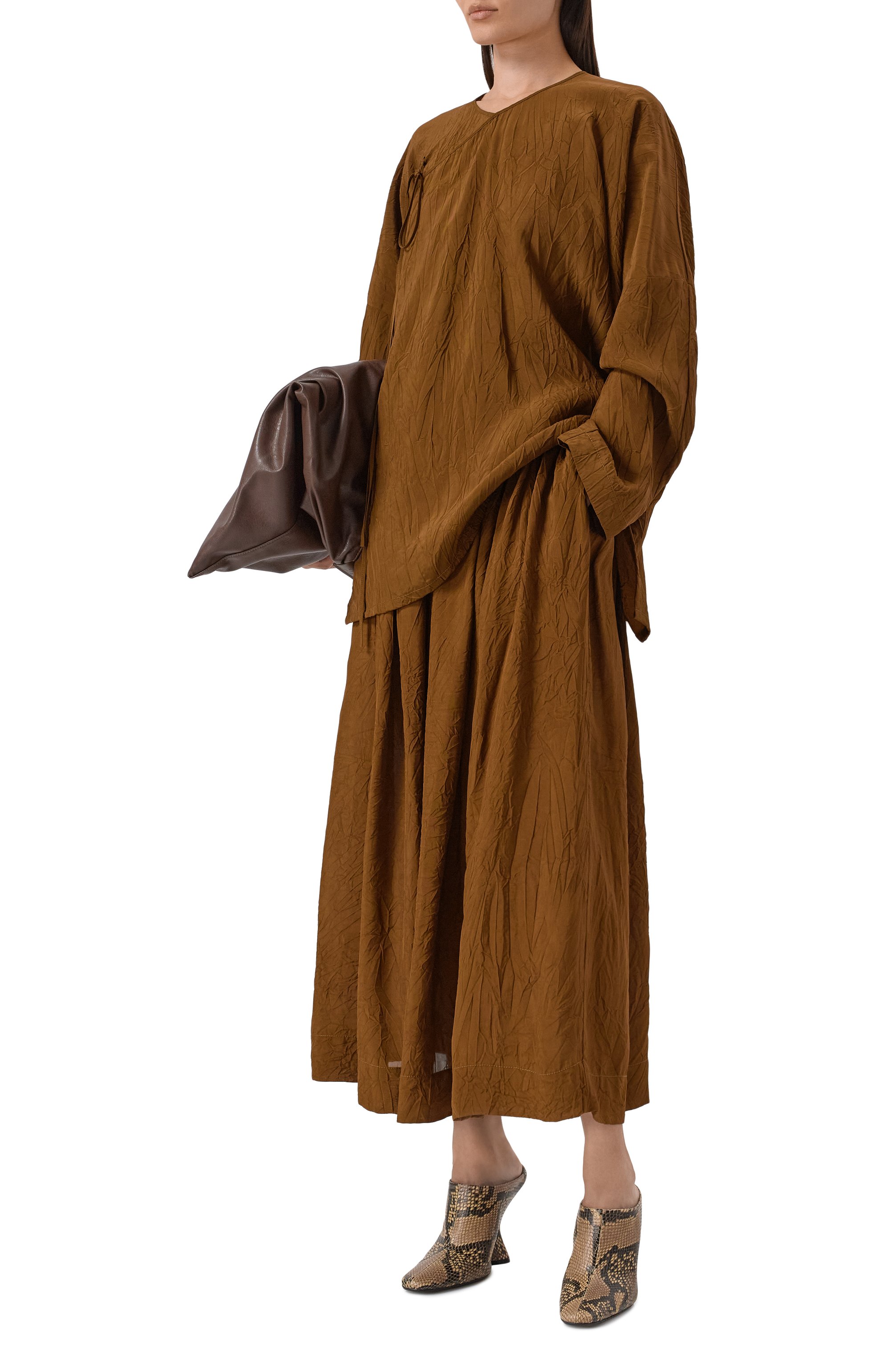 Юбка из вискозы UMA WANG коричневого цвета по цене 89950 руб., арт. S3 M UP2002, фото 2 Юбка из вискозы UMA WANG, арт. S3 M UP2002, фото 2