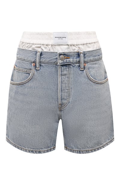 Джинсовые шорты ALEXANDER WANG голубого цвета по цене 59350 руб., арт. 4DC3244404, фото 1 Джинсовые шорты ALEXANDER WANG, арт. 4DC3244404, фото 1