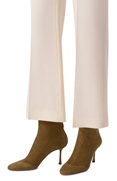 Замшевые ботильоны FRANCESCO RUSSO хаки цвета по цене 108000 руб., арт. R1B830/N201, фото 2 Замшевые ботильоны FRANCESCO RUSSO, арт. R1B830/N201, фото 2