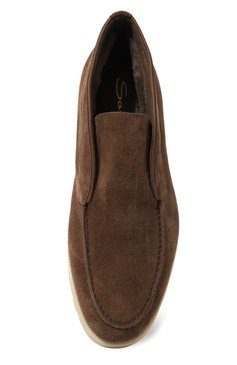 Женские замшевые ботинки SANTONI коричневого цвета, арт. WUDR70765TIRASH5S50 | Фото 6 (Подошва: Платформа; Материал утеплителя: Натуральный мех, Без утеплителя; Каблук высота: Низкий; Материал сплава: Проставлено; Драгоценные камни: Проставлено; Материал внешний: Замша; Женское Кросс-КТ: Дезерты-ботинки)