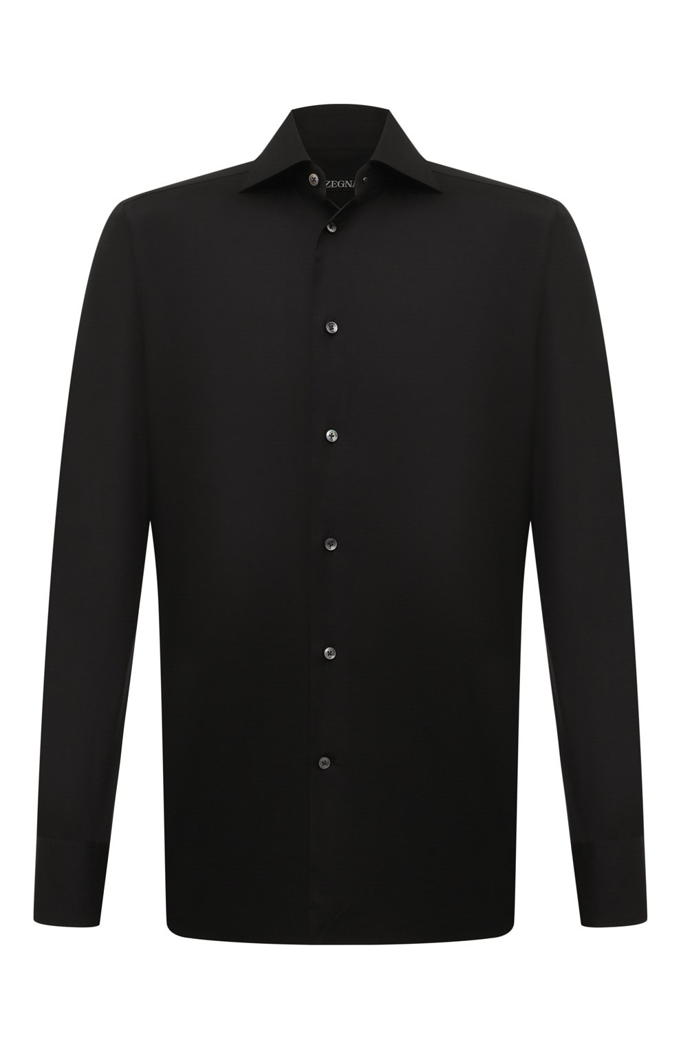 Хлопковая сорочка ZEGNA черного цвета по цене 41250 руб., арт. 704104A7/9MS0BA, фото 1 Хлопковая сорочка ZEGNA, арт. 704104A7/9MS0BA, фото 1