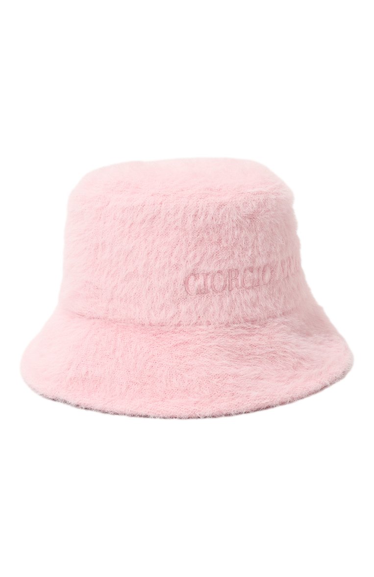 Женская панама GIORGIO ARMANI светло-розового цвета, арт. 797434/3F713 | Фото 1 (Нос: Не проставлено; Материал: Синтетический материал, Текстиль; Материал сплава: Проставлено)