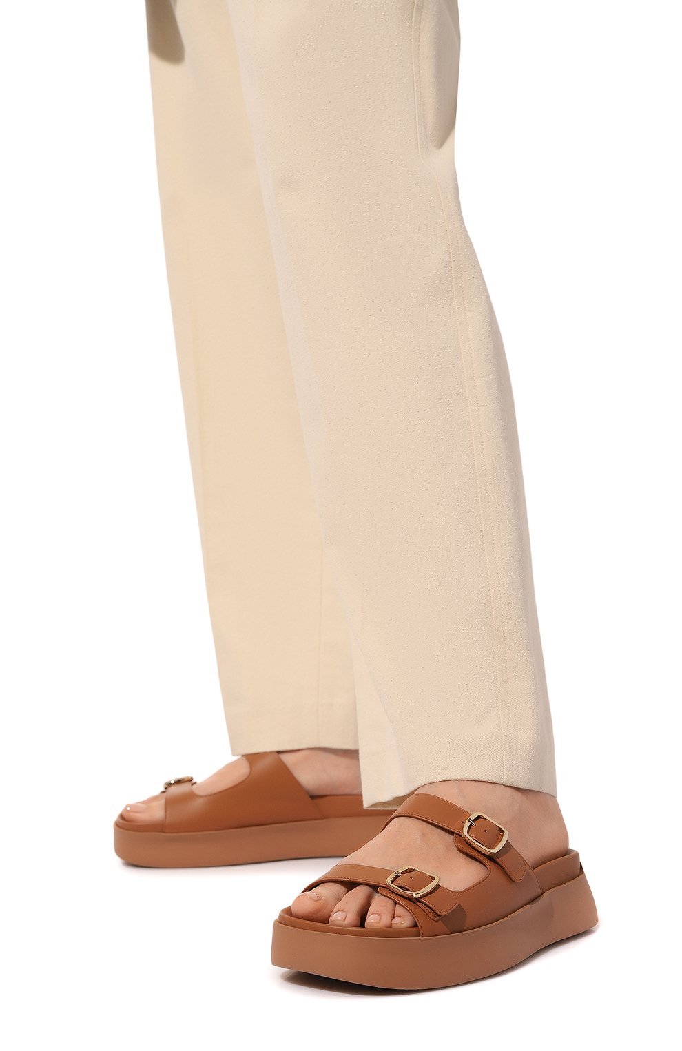 Кожаные шлепанцы SANTONI, арт. WHAX70409FPGTSZAI90, фото 3