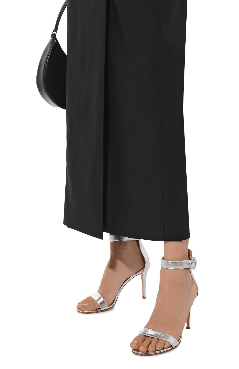 Кожаные босоножки portofino GIANVITO ROSSI серебряного цвета по цене 75750 руб., арт. G60953.85RIC.NPSARGE, фото 3 Кожаные босоножки portofino GIANVITO ROSSI, арт. G60953.85RIC.NPSARGE, фото 3