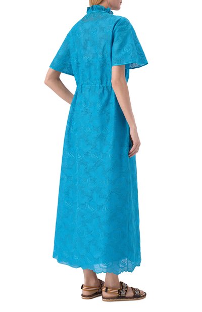 Хлопковое платье VALENTINO бирюзового цвета по цене 557000 руб., арт. 8B3VAJK5/A4G, фото 3 Хлопковое платье VALENTINO, арт. 8B3VAJK5/A4G, фото 3