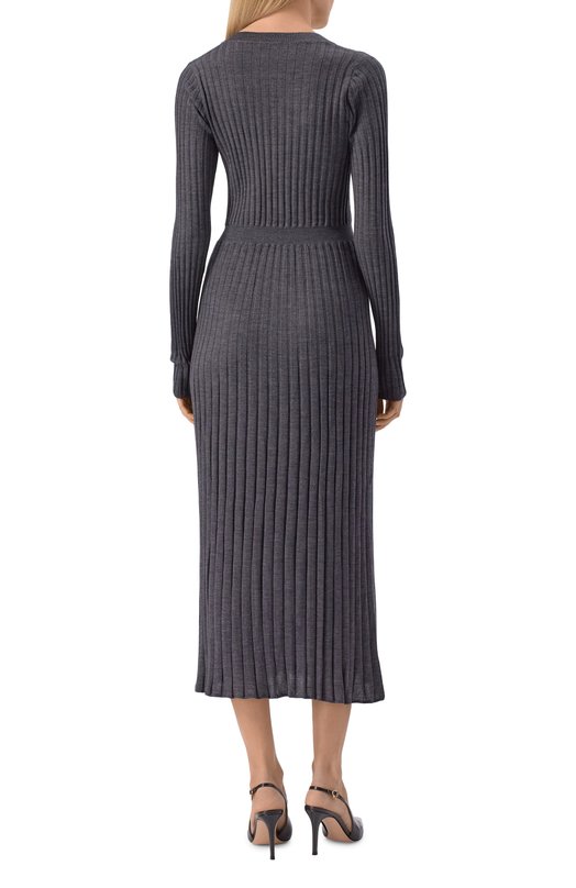 Шерстяное платье Brunello Cucinelli MHR895A92 Серый  MHR895A92 Фото 3