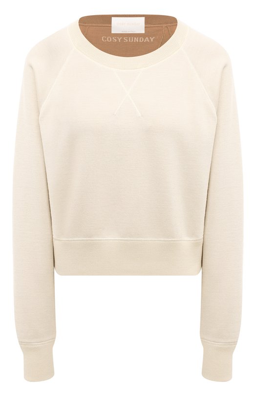 Свитшот из шерсти и шелка Cosy Sunday S1-009-01 Кремовый S1-009-01