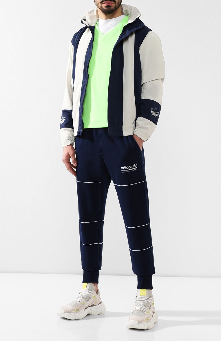 Мужская ветровка bailer ADIDAS ORIGINALS разноцветн�ого цвета, арт. DV3103 | Фото 2 (Длина (верхняя одежда): Короткие; Рукава: Длинные; Материал внешний: Синтетический материал; Мужское Кросс-КТ: Верхняя одежда; Кросс-КТ: Ветровки, Куртка, Легкие; Статус проверки: Проверена категория; Стили: Кэжуэл)