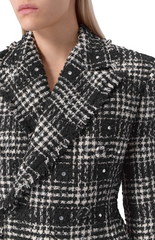 Твидовый жакет Giuseppe di Morabito 05FWJA096C 05326 Чёрно-белый  05FWJA096C 05326 Фото 5