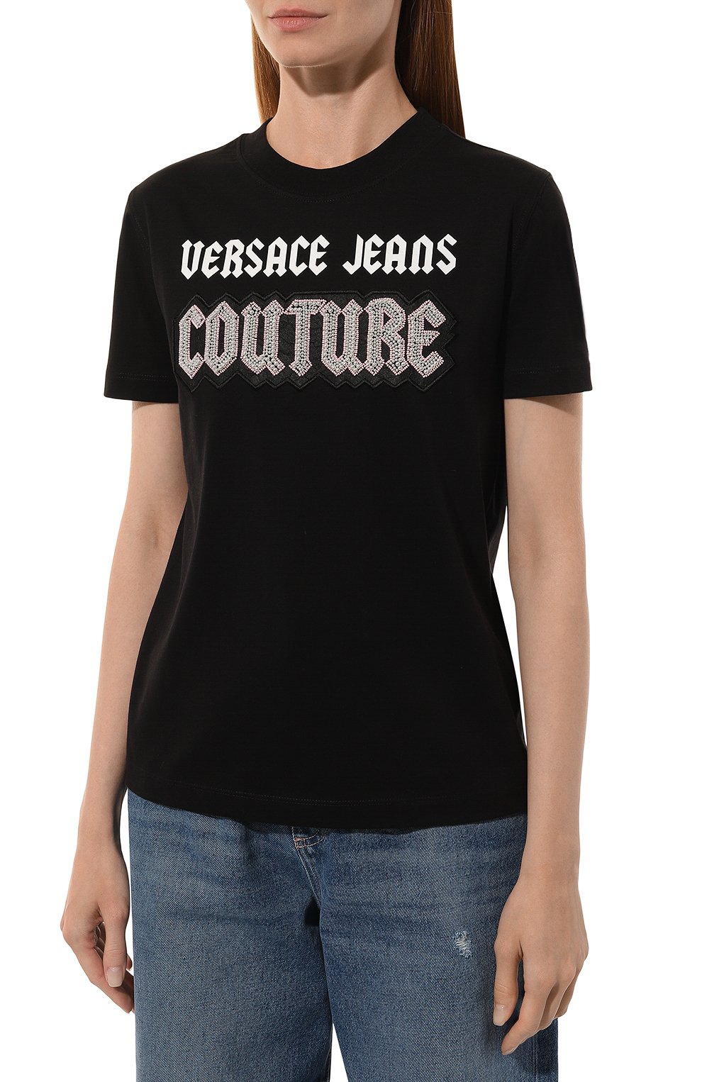 Хлопковая футболка VERSACE JEANS COUTURE, арт. 77HAHC02/CJ01C, фото 3