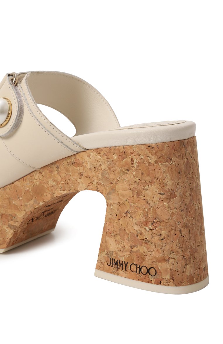 Женские кожаные сабо fayence 95 JIMMY CHOO кремового цвета, арт. FAYENCE WEDGE 95 | Фото 7 (Материал внешний: Натуральная кожа; Материал внутренний: Натуральная кожа; Подошва: Платформа; Каблук высота: Высокий)