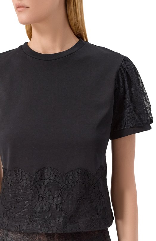 Хлопковый топ Nina Ricci 25AJT0024/C01104 Чёрный  25AJT0024/C01104 Фото 5
